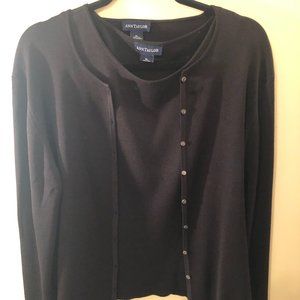 Ann Taylor Black Silk Twinset